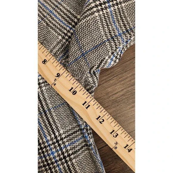 Mother The Insider Ankle Pants Sz 28 Black Blue White Houndstooth Stripe Denim